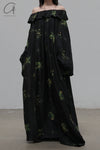 Mutedance 24 Spring/Summer Wide Shoulder Dress Series Silk MD-MD24SS45-SHENLV Dark Green PM116